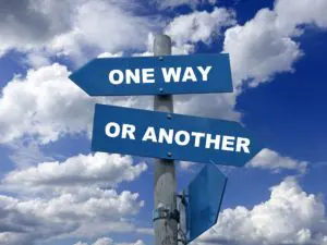 one way or another road signs
